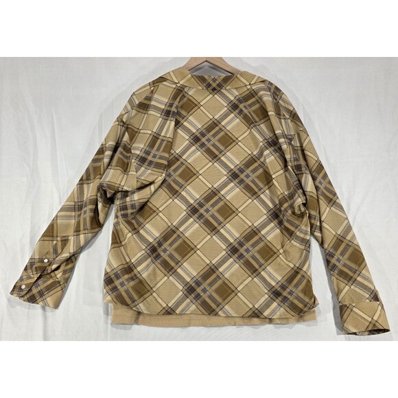 Ralph Lauren Womens Wrap Top Brown Plaid 2 Piece Set Beige Tank Plus Size 2X - Picture 2 of 13